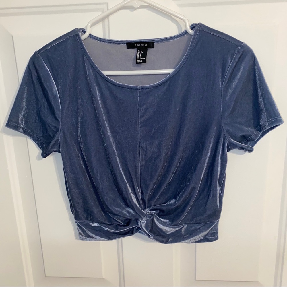 💎NWOT Velour Short Sleeve Crop Top💎
